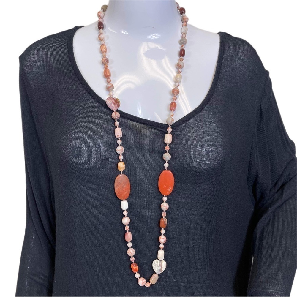 Gemstone Necklace - 20" long - Hand Knotted